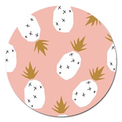 Pineapple Fields Magnet 5  (round) by andStretch