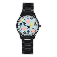 Orchard Fruits Stainless Steel Round Watch by andStretch