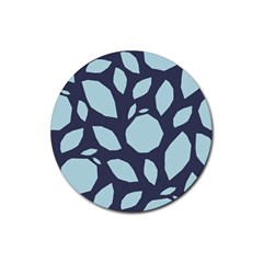 Orchard Fruits In Blue Rubber Round Coaster (4 Pack)  by andStretch