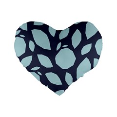 Orchard Fruits In Blue Standard 16  Premium Flano Heart Shape Cushions by andStretch