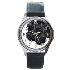 Black Rose Round Metal Watch by Sabelacarlos