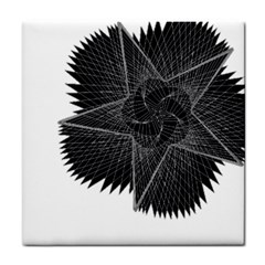 Black Rose Tile Coaster by Sabelacarlos