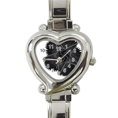 Black Rose Heart Italian Charm Watch by Sabelacarlos