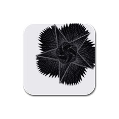 Black Rose Rubber Square Coaster (4 Pack)  by Sabelacarlos