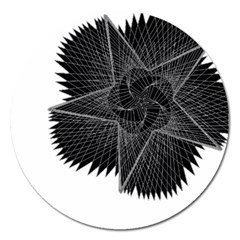 Black Rose Magnet 5  (round) by Sabelacarlos