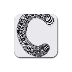 Letter C  Rubber Coaster (square)  by Sabelacarlos