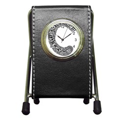 Letter C  Pen Holder Desk Clock by Sabelacarlos