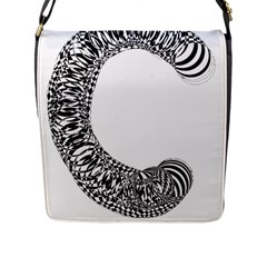 Letter C  Flap Closure Messenger Bag (l) by Sabelacarlos