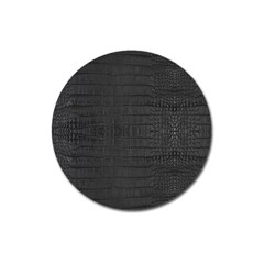 Black Alligator Skin Magnet 3  (round) by LoolyElzayat