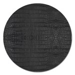 Black Alligator Skin Magnet 5  (Round) Front