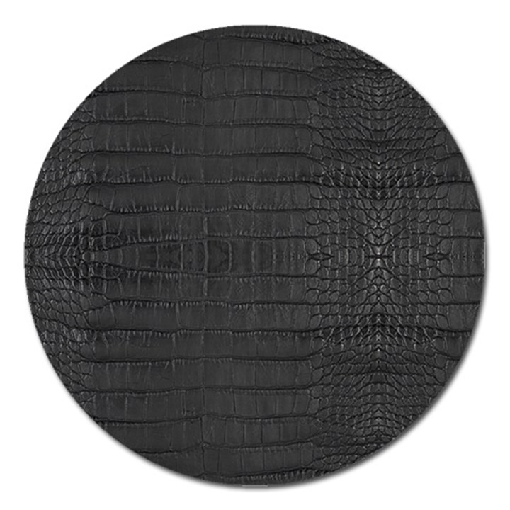 Black Alligator Skin Magnet 5  (Round)