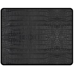 Black Alligator Skin Fleece Blanket (medium)  by LoolyElzayat