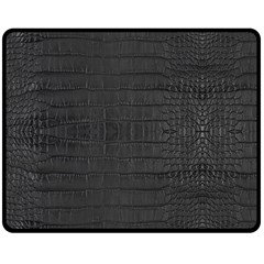 Black Alligator Skin Double Sided Fleece Blanket (medium)  by LoolyElzayat