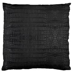 Black Alligator Skin Large Flano Cushion Case (one Side) by LoolyElzayat