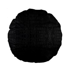 Black Alligator Skin Standard 15  Premium Flano Round Cushions by LoolyElzayat