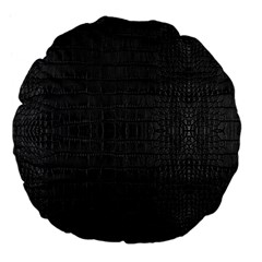 Black Alligator Skin Large 18  Premium Flano Round Cushions by LoolyElzayat