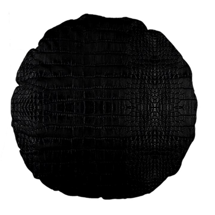 Black Alligator Skin Large 18  Premium Flano Round Cushions