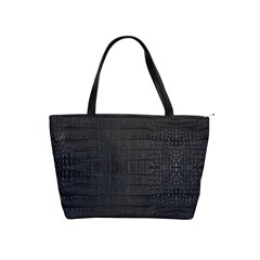 Black Alligator Skin Classic Shoulder Handbag by LoolyElzayat