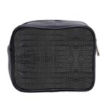 Black Alligator Skin Mini Toiletries Bag (Two Sides) Back