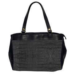 Black Alligator Skin Oversize Office Handbag (2 Sides) by LoolyElzayat