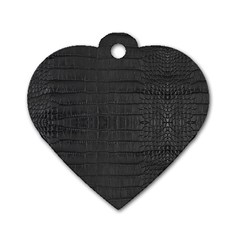 Black Alligator Skin Dog Tag Heart (one Side) by LoolyElzayat