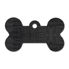 Black Alligator Skin Dog Tag Bone (two Sides) by LoolyElzayat