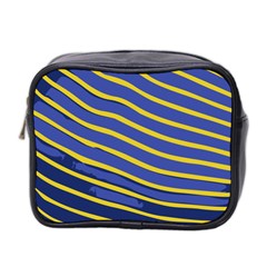 Yellow Blue Stripped Fish Mini Toiletries Bag (two Sides) by LoolyElzayat