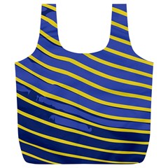 Yellow Blue Stripped Fish Full Print Recycle Bag (xl)