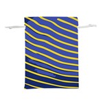 Yellow Blue Stripped Fish Lightweight Drawstring Pouch (L) Back