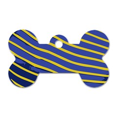 Yellow Blue Stripped Fish Dog Tag Bone (two Sides) by LoolyElzayat