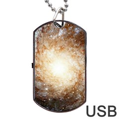 Galaxy Space Dog Tag Usb Flash (two Sides) by Sabelacarlos