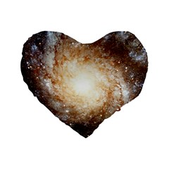 Galaxy Space Standard 16  Premium Flano Heart Shape Cushions by Sabelacarlos