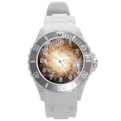 Galaxy Space Round Plastic Sport Watch (l) by Sabelacarlos