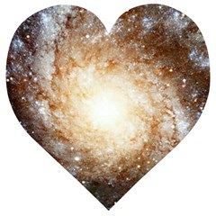 Galaxy Space Wooden Puzzle Heart by Sabelacarlos