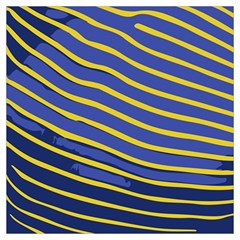 Yellow Blue Stripped Fish Long Sheer Chiffon Scarf 