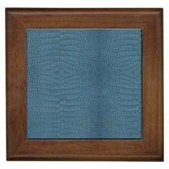 Turquoise Alligator Skin Framed Tile by LoolyElzayat