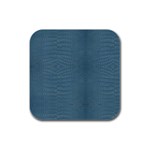 Turquoise Alligator Skin Rubber Square Coaster (4 pack)  Front