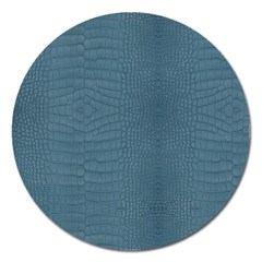 Turquoise Alligator Skin Magnet 5  (round) by LoolyElzayat