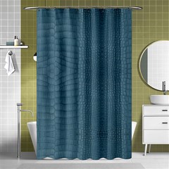 Turquoise Alligator Skin Shower Curtain 48  X 72  (small)  by LoolyElzayat