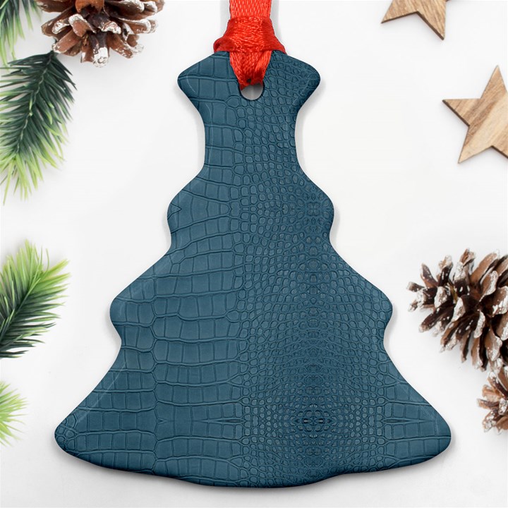 Turquoise Alligator Skin Christmas Tree Ornament (Two Sides)