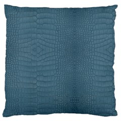 Turquoise Alligator Skin Large Cushion Case (one Side) by LoolyElzayat