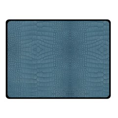 Turquoise Alligator Skin Double Sided Fleece Blanket (small)  by LoolyElzayat