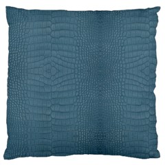 Turquoise Alligator Skin Large Flano Cushion Case (two Sides) by LoolyElzayat