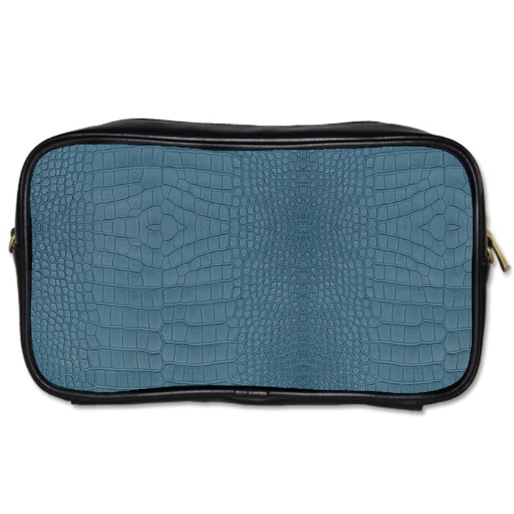 Turquoise Alligator Skin Toiletries Bag (Two Sides)