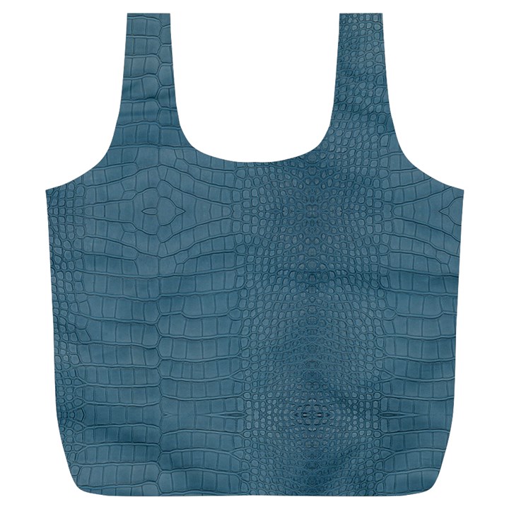 Turquoise Alligator Skin Full Print Recycle Bag (XL)