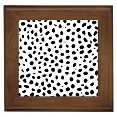 Black And White Seamless Cheetah Spots Framed Tile by LoolyElzayat