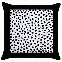 Black And White Seamless Cheetah Spots Throw Pillow Case (black) by LoolyElzayat