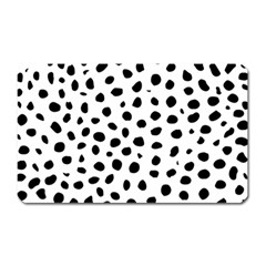 Black And White Seamless Cheetah Spots Magnet (rectangular) by LoolyElzayat