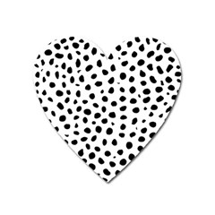 Black And White Seamless Cheetah Spots Heart Magnet by LoolyElzayat