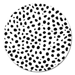 Black And White Seamless Cheetah Spots Magnet 5  (round) by LoolyElzayat